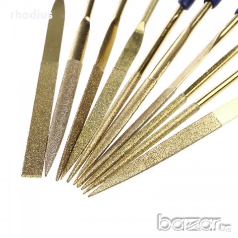 10бр мини диамантени пили със титаниево покритие, снимка 2 - Диамантени и режещи инструменти - 19197456