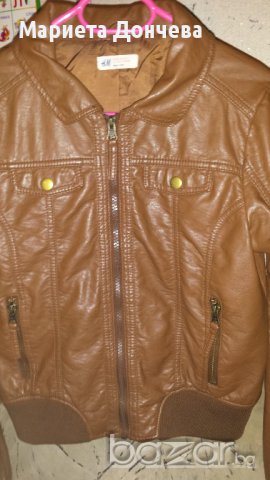 Кожено яке H & M 10 - 12 години, снимка 6 - Детски якета и елеци - 9329050