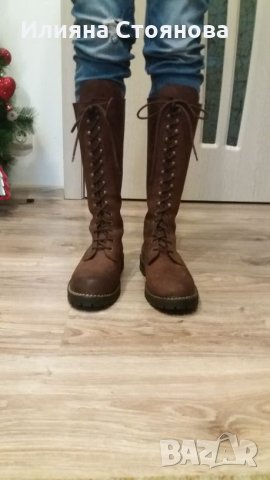 Кожени ботуши естествена кожа, снимка 4 - Дамски ботуши - 24116370