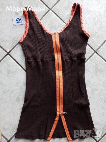 Кафяв потник с цип на гърба, снимка 3 - Потници - 25260627