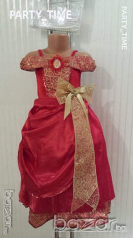 НАЛИЧНА  Уникална рокля на Барби с ръкавици и перлена огърлица, снимка 1 - Детски рокли и поли - 8308911