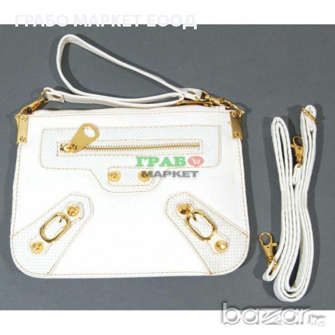 Дамска чанта с декоративни ципове и капси, снимка 3 - Чанти - 15889545