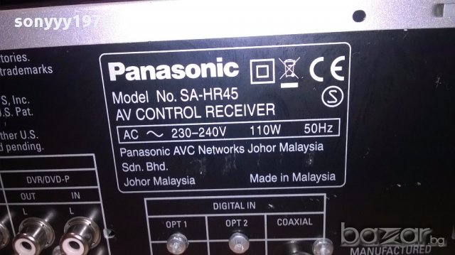Panasonic sa-hr45 receiver 5 chanel-optical/rds-внос швеицария, снимка 13 - Ресийвъри, усилватели, смесителни пултове - 15298827