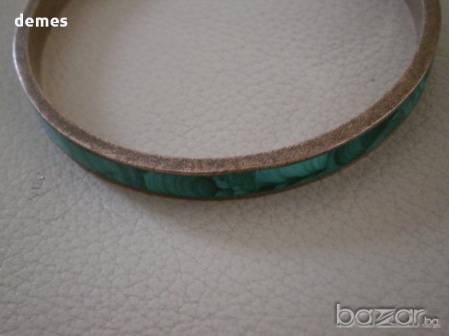 Гривна от малахит и месинг, нова , снимка 8 - Гривни - 16787614