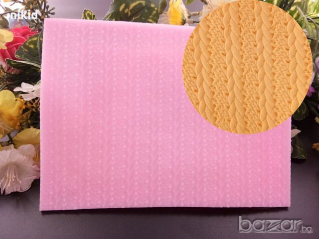 Плетиво текстура Голяма релефна силиконов молд форма за декорация торта фондан шоколад и др