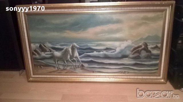 Egido-Огромна картина-платно/масло 114/64см-внос от канарските острови, снимка 8 - Антикварни и старинни предмети - 16072686