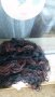 Нова черна Афро с тъмно кестеняви кичури перука 50 см  - мод.81, снимка 5