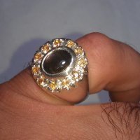 Сребърен пръстен със сапфири, снимка 3 - Пръстени - 19244174