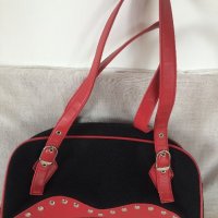 Чанта Дамска, класика – червено и черно, снимка 2 - Чанти - 21136278