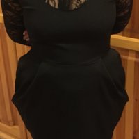 Стилна дамска черна рокля с дантелен гръб и дантелени ръкави, снимка 8 - Рокли - 23186607