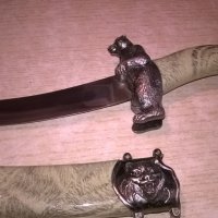 Сувенирен нож с ножница-мечок-35х9см-внос швеицария, снимка 1 - Колекции - 23655174