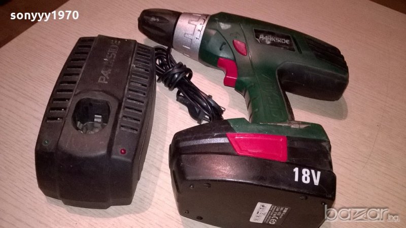 Parkside germany 18v-машина с батерия и зарядно-внос швеицария, снимка 1