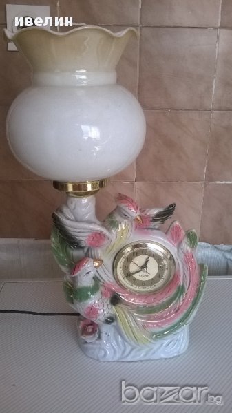 настолна нощна лампа с часовник, снимка 1
