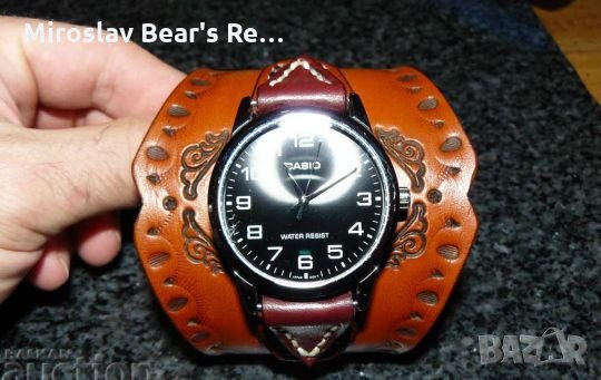 Оригинален Часовник Casio Vintage Гривна ест. Кожа, снимка 2 - Мъжки - 22290254