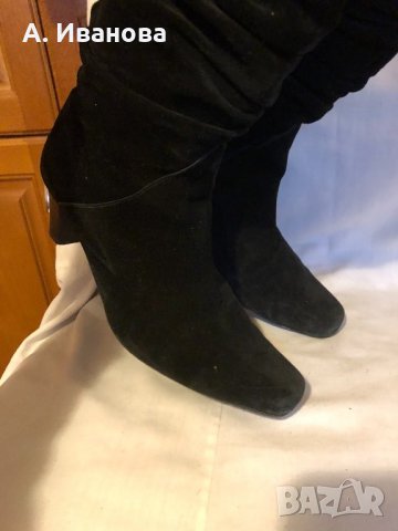 Дамски ботуши естествен велур, снимка 4 - Дамски ботуши - 24237846