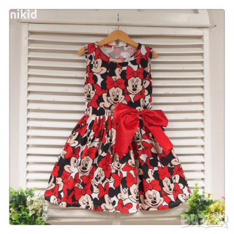 коледна детска рокля Мини Маус Minnie Mouse с голяма червена пандела нови, снимка 2 - Детски рокли и поли - 21555289