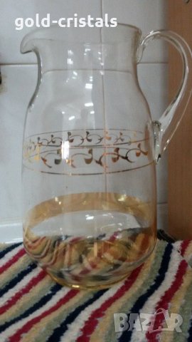 Стъклена кана и чаши  , снимка 2 - Антикварни и старинни предмети - 20239619