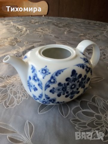 Немски порцеланов чайник с двойна цедка, снимка 4 - Сервизи - 25856151