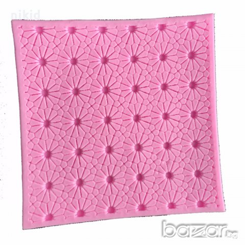 квадрат дантела с дупки за перли на цветя силиконов молд форма за украса торта с фондан шоколад