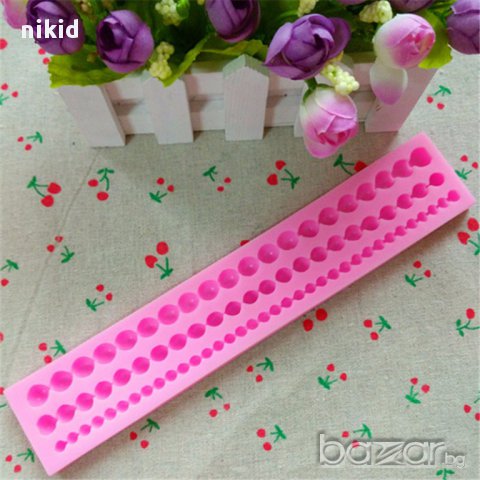 3 размера перли перлички силиконов молд борд  кант декор украса торта фондан и др, снимка 4 - Форми - 17323680