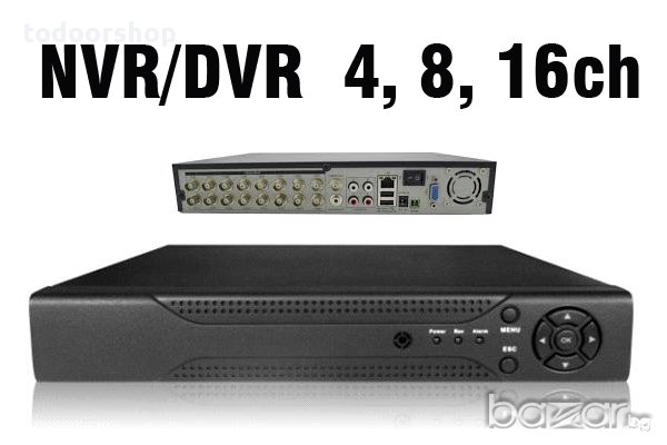 DVR 4, 8, 16ch видео записващи устройства за видео камери