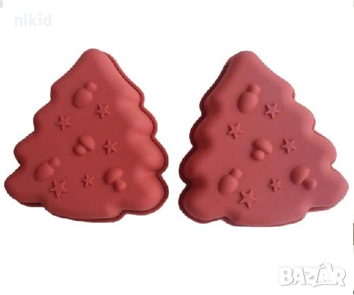 Елха на гъбки дълбока средна форма силиконов молд за кексче сапун декорация