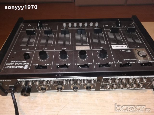 monacor mpx-6000 mixer-made in taiwan-внос швеицария, снимка 3 - Ресийвъри, усилватели, смесителни пултове - 20555304