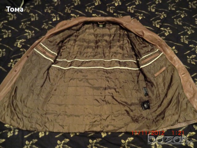 Кафяво Кожено Яке От Естествена Кожа, снимка 13 - Якета - 13463400