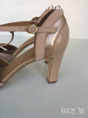 Естествена кожа бежови обувки mint&berry номер 39, снимка 6 - Дамски обувки на ток - 24785660