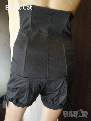 Нов черен къс дамски гащеризон с връзки (тип корсет), къси панталонки, панталони, панталон, блуза, снимка 12 - Гащеризони - 13970641