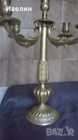 бароков свещник от бронз, снимка 2 - Антикварни и старинни предмети - 25589410