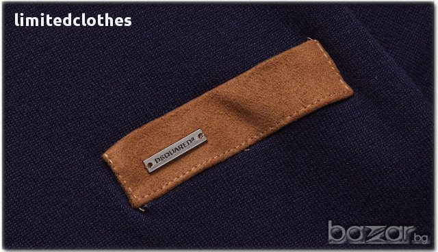 DSQUARED D2 VELOUR PATCH METAL LOGO Мъжка Блуза тип Пуловер size S, снимка 6 - Пуловери - 8887317