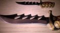 440 stainless steel-ножове 2 бр с кания-17см-внос швеицария, снимка 9