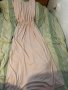 H&M Бежова дамска дълга рокля с гол гръб, снимка 1 - Рокли - 24845269