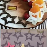 8 звезди за забождане плитък силиконов молд форма за украса декорация торта фондан шоколад смола, снимка 1 - Форми - 19558159