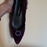Дам.обувки-/изк.велур/-№38-цвят-тъм.лилави. Закупени от Италия., снимка 9 - Дамски обувки на ток - 22385893