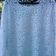 бяла дантела - блуза, снимка 1 - Блузи с дълъг ръкав и пуловери - 11529629