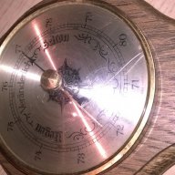 Ретро барометар-40х12см-дърво и месинг-внос швеицария, снимка 5 - Антикварни и старинни предмети - 13580540