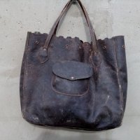 Старинна пазарска кожена чанта 2, снимка 2 - Антикварни и старинни предмети - 20130097