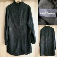 VROOM & DRESSMANN - черна дълга лъската риза, снимка 1 - Ризи - 18002151