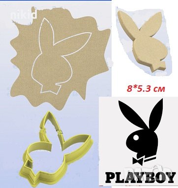 Плейбой заек playboy пластмасов резец форма фондан тесто бисквитки, снимка 1