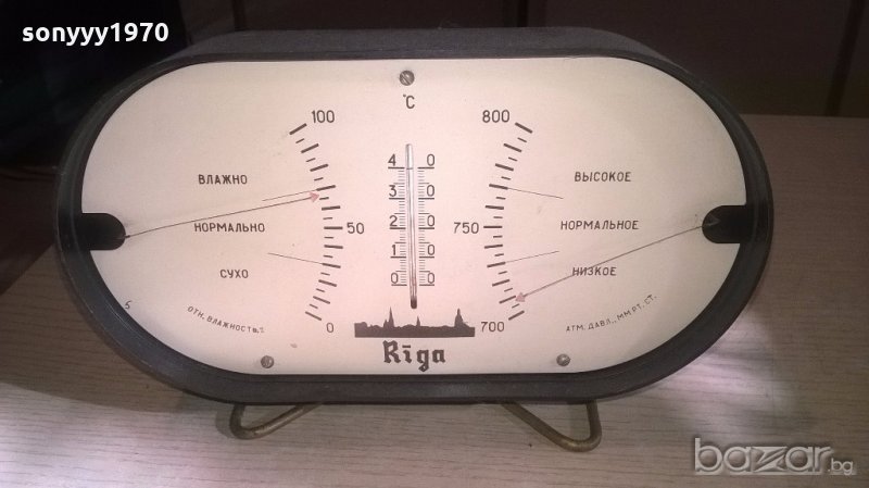 ретро колекция-рига-ретро хидро/барометър-22х13х5см, снимка 1