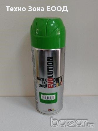 Цветен акрилен спрей-лак, зелен, флакон EVOLUTION PINTY PLUS, снимка 1