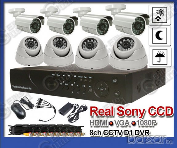 Хард диск 1тб-1800 твл Hd пакет-dvr 8 канален+8 камери по ваш избор,пълна система за видеонаблюдени, снимка 2 - Камери - 7734795