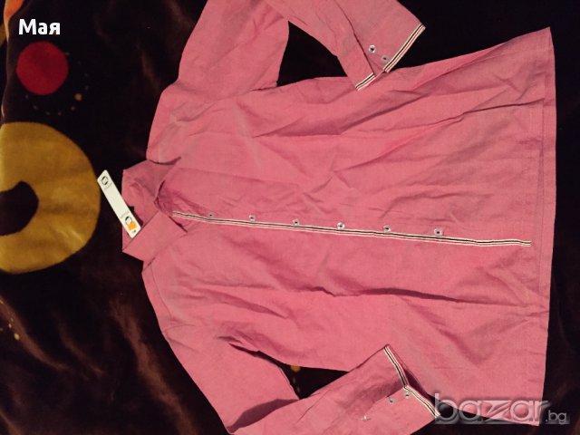 Мъжка розова памучна риза. Размер S, M, снимка 1 - Ризи - 13848445