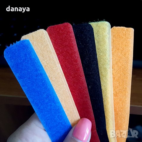 Комплект от 6 броя велкро ленти за кабели многоцветни 18.5см, снимка 3 - Други стоки за дома - 25715202