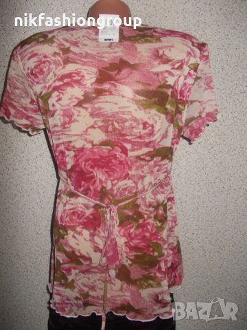 Блуза на цветя в розово, M, L размер, снимка 3 - Туники - 25256454
