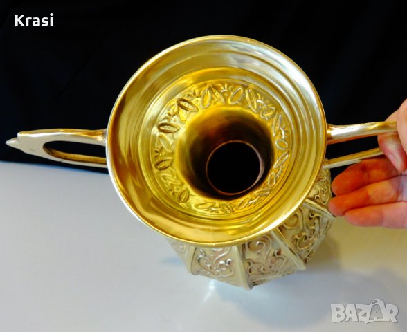 Медна ваза,медна кана,амфора 1.6 кг., снимка 7 - Антикварни и старинни предмети - 24713257