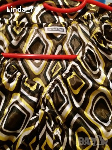 Дам.туника-блуза-"Street One"-/полиестер/-сатен,цвят-шарена. Закупена от Германия., снимка 8 - Туники - 21981186