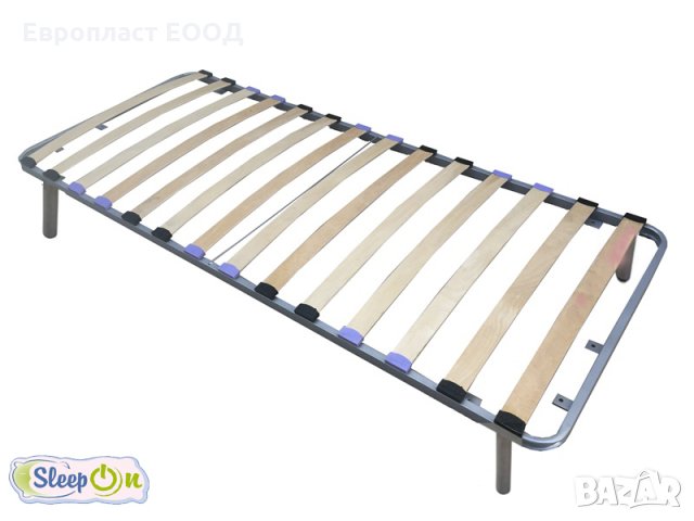 Легло ЕВРО КОМФОРТ  с дървени крака, снимка 3 - Спални и легла - 15814086